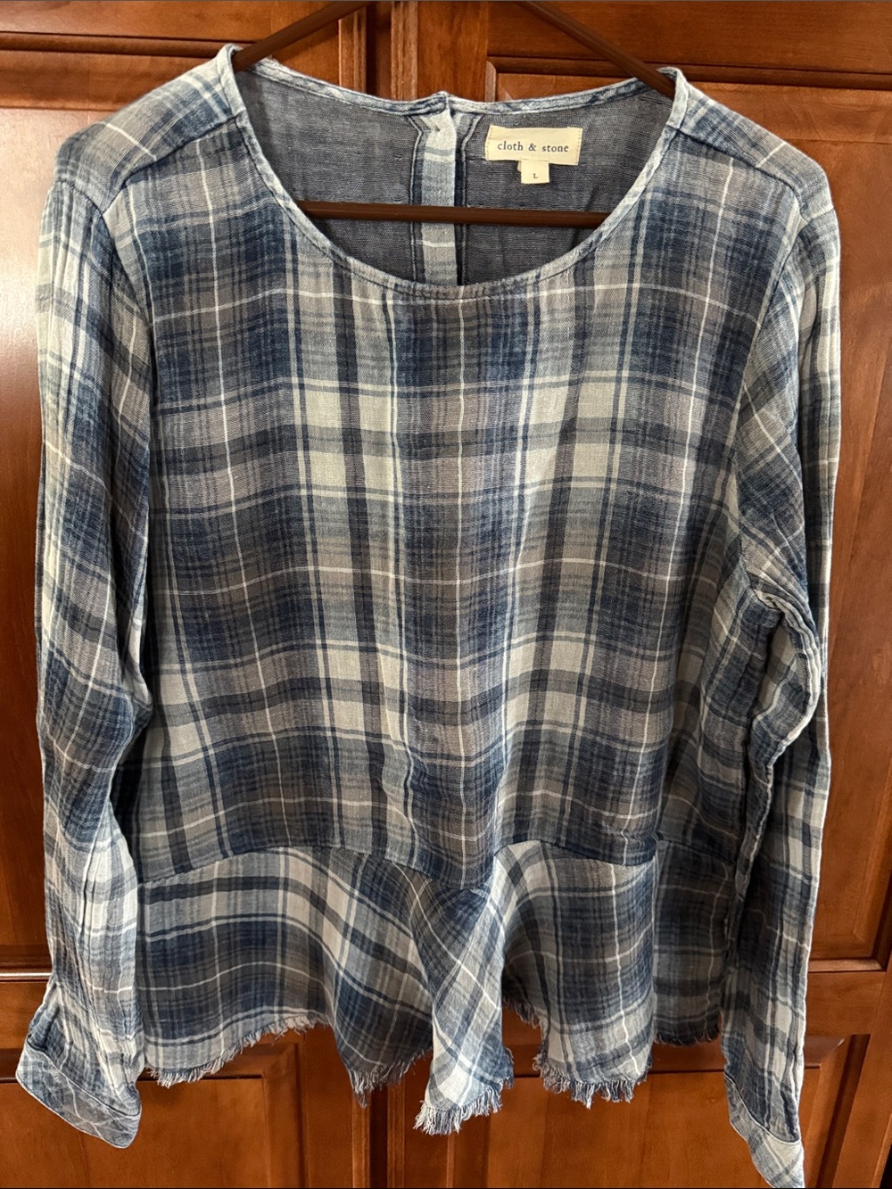cloth & stone Plaid Peplum Top